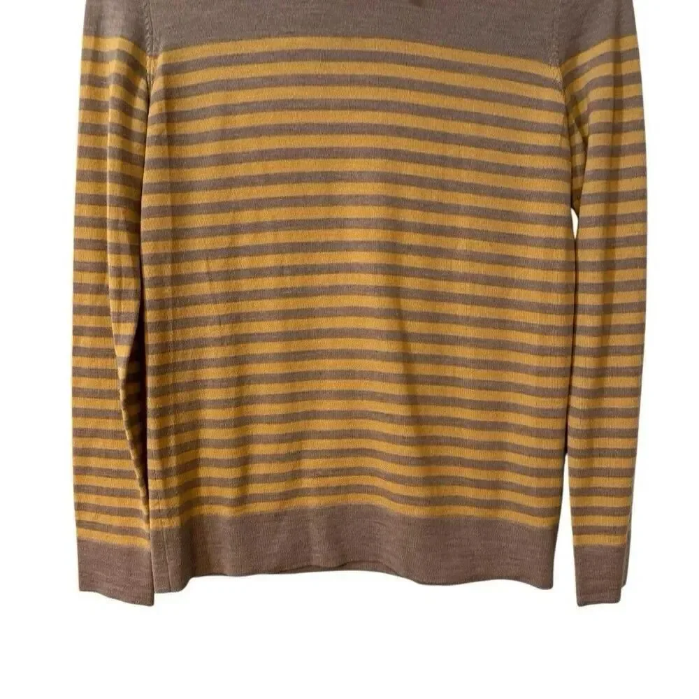 AKRIS PUNTO Women’s 100% Merino Wool Turtleneck Striped Sweater Size 4